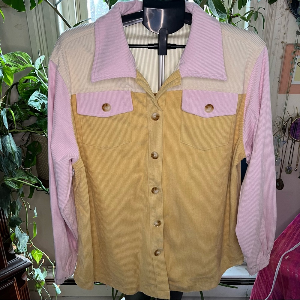 Timing Pink and Tan Utility Jacket